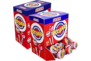 Piruletas con Chicle - Kojak Cereza 40 unidades, FIESTA - Laborawi (Pack 2 x 20 unid.)