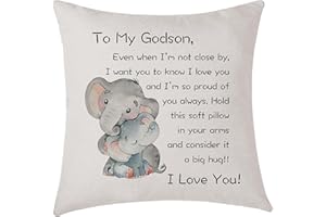 AMZKWY Godson Gifts Cushion Cover Throw Pillow Cover for Godson from Godmother Godfather Birthday Mother's Day Father's Day (Godson)