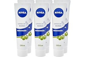 NIVEA Crema de Manos Hidratante Aceite de Oliva en pack de 6 (6 x 100 ml), crema para el cuidado de la piel seca, crema para conseguir una hidratación profunda
