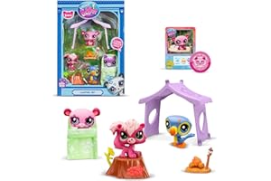 Littlest Pet Shop Series 2 Camping Adventure Play Pack | The Pack Contains 3 LPS Mini Pet Toys 6 Accessories 1 Collector Card And 1 Virtual Code | Collectable Toys For Girls And Boys