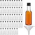 BELLE VOUS Mini Plastic Bottles with Lids (48 Pack) - Empty 50ml Shot Bottles - Small Miniature Bottles for Alcohol, Spirits, Liquor - Funnel Included