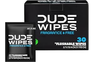 Dude Products Dude Wipes - chusteczki do płukania, z aloesem, Single for Travel (po 30) autorstwa
