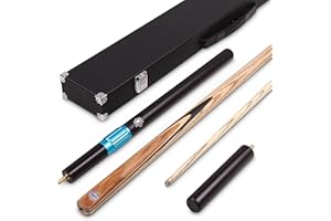 PRO147 CLASSIC SERIES SET 57 Inch Centre Joint 2pc Ash Snooker Pool Cue Long Telescopic Extension, Mini Butt and 3 Slot Case - 9.5mm Tip