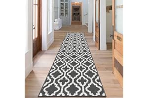 SHACOS Alfombra de Pasillo Larga 60x240cm Antideslizante Geométrica para Cocina Lavandería - Lavable