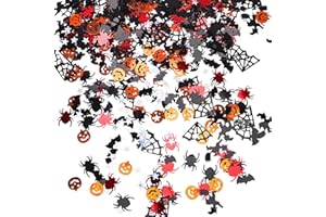 Catelves Halloween Konfetti Tischdeko,Streudeko Halloween Party Tisch Deko 500 Stück,Halloween Dekoration Konfetti Spinne Spinnennetze Hexen Kürbis Fledermäuse und Sterne
