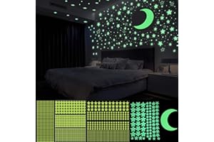 HQYBZP 493 Pcs Leuchtende Sterne Für Kinderzimmer,Wandaufkleber Kinderzimmer,Leuchtsticker,Leuchtende Wandsticker,Fluoreszierende Deko für Kinder Kindergarten Schlafzimmer Wohnzimmer