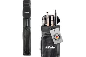 ‎J. PARKER J. Parker Billardköcher für 2 Queues 2/2 & 2/4 Ausführung, hochwertiges Kunstleder Cue-Case für optimalen Schutz, große Zubehörtasche und Tragegurt, Länge 85 cm