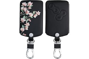 kwmobile Pokrowiec na kluczyk kompatybilny z kluczem samochodowym Renault z 4 przyciskami (tylko Keyless Go) - osłona kluczyka samochodowego ze sztucznej skóry - biały/czarny, Magnolie różowy / biały