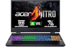 Acer Nitro 5 AN515-58 - Ordenador Portátil Gaming 15.6" Full HD IPS 144Hz (Intel Core i7-12650H, 16GB RAM, 512GB SSD, NVIDIA RTX 4060, Sin Sistema operativo) Color Negro - Teclado QWERTY Español