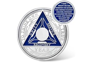 IELCJJ No Year Nüchternheits-Chip, Dreifach-AA-Münze und Medaillon, Nüchternheitsmünze, Wiederherstellungs-Chips, Medaille, Jahrestag, nüchternes Geschenk, Alkoholiker, Anonyme Erholung für Männer und