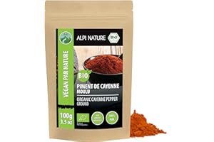 Alpi Nature Piment de Cayenne BIO 100g, Poivre de Cayenne Moulu, Poudre de Piment Fort