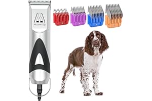 MASTERCLIP Tondeuse pour tous les épagneuls - Alimentation secteur professionnelle - Pour Springer, cocker, champ, travail et épagneul américain - Idéal pour les manteaux soyeux, à plumes, longs,