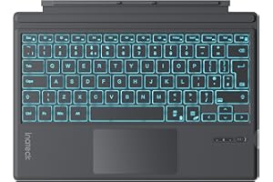 Inateck Surface Pro 7 Keyboard with Precision Touchpad, Bluetooth 5.3, 7-Color Backlight, Compatible with Surface Pro 7/7+/6/5/4, KB02027
