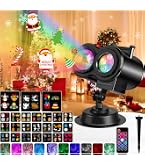 ROVLAK Projecteur Noël & Halloween Extérieur/Intérieur – 12 Diapositives, 10 Couleurs Ondulation, Télécommande