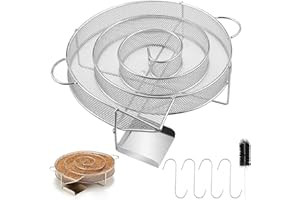 Gohytal Generatore di fumo rotondo, per fumo freddo, in acciaio inox, per affumicatore a freddo, per affumicatura, farina di affumicatura, barbecue