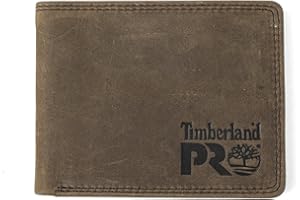 Timberland PRO Męska cienka skóra RFID z okienkiem na dowód osobisty z tyłu portfela, Ciemnobrązowy/pullman, jeden rozmiar