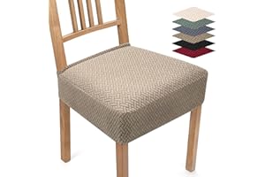BalladHome Funda para Sillas Pack de 6 Funda Sillas Elástica Comedor Jacquard Fundas de Asiento para Silla Extraíbles y Lavables Cubiertas de la Sillas de Cocina Banquetes Hotel (Caqui, Pack de 6) TB