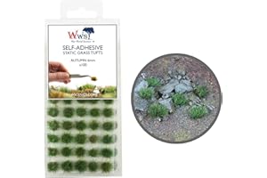 WWS WAR WORLD SCENICS War World Scenics 6mm Herbst Selbstklebende Statische Grasbüschel x 100 - Modellbau Modellbahn Landschaftsbau Diorama Miniatur Tabletop Spiele Wargame Modelleisenbahn Geländebau