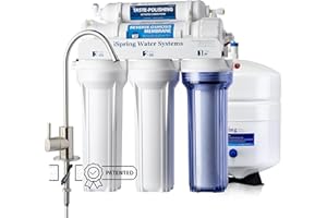 iSpring RCC7, NSF Certified, High Capacity Under Sink 5-Stage Reverse Osmosis Water Filter, RO Drinking System, 75 GPD, Brushed Nickel Faucet, Patented Top-Mounted Faucet Design for Easy Installation