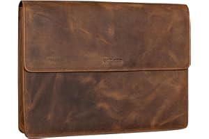 STILORD "Jackie Porte Document Cuir A4 Portfolio Pochette Professionnel Document Cuir 13.3 Pouces Organiseur Conférencier Homme Porte Bloc Dossier Couleur:cannes - marron