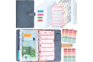 Budget Planner, Binder - ANYUKE Budget Planer Cash Stuffing, Bugetplaner mit Folien, Ringbuch A6 Money Organizer, Geldplaner Finanzbuch für Budgeting Sparchallenge Sinking Funds