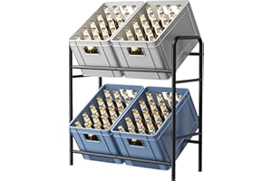 jockcaras Getränkekistenregal 4 Kästen Getränkeregal - Stabil Kistenständer Freistehend Getränkekisten Metall kistenregal Schwarz Kistenregal für Wohnzimmer Schlafzimmer Küche Weinkeller.