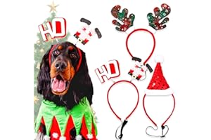 LaVenty Cerchietto per capelli con corna di Natale, per cani, renne, costume da renna, corna di renna, accessorio di Natale da donna