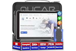 mucar 892BT AI Valise Diagnostic Auto,Bidirectionnel obd2 Diagnostic Français,Codage ECU,34+ Réinitialisations,Diagnostic de Tous Les systèmes, Guide V.A.G, FCA AutoAuth, CANFD&DOIP, Gratuit à Vie