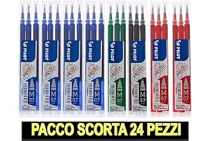 Pilot Frixion Ricambi Penne Cancellabili Refill - Pacco Risparmio da 24 ricariche composto da 4 bl. blu - 1 verde - 1 nero - 2 rosso -