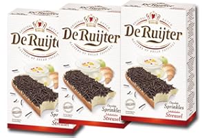 3 x De Ruijter Chocoladehagel Puur - Zartbitter Schokoladenstreusel - 390g