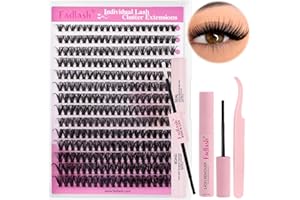 FADLASH Kit Pestañas Postizas Individuales 200pcs 40D 8-16mm, Bond and Seal, Removedor Pegamento Pestañas, Pinzas de Pestañas Bricolaje en Casa