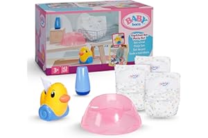 BABY born Set Vasino - Include Pannolini, Barattolo di Crema & Anatra Berta Come Dispenser di Carta - Accessorio per Bambole di Alta qualità - per Bambole da 36 cm & 43 cm