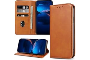 DENDICO Hülle für iPhone X/iPhone XS, PU Leder Handyhülle, Stoßfeste Klapphülle Schutzhülle Kompatibel mit iPhone X/iPhone XS, Hellbraun