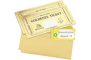 ALEGRE 2 szt. złotych biletów do samodzielnego wypełnienia naklejkami do zdrapywania, zestaw złotych biletów, do samodzielnego opisania, kartka urodzinowa, prezent dla przyjaciółki
