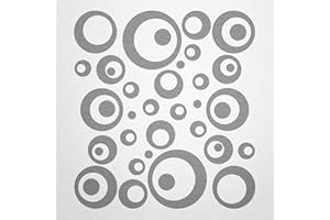 ‎WANDFEE WANDfee Wandtattoo Kreise Punkte 50 FARBWUNSCH I grau I Wandaufkleber Aufkleber Kinderzimmer Fliesenaufkleber Badezimmer Küche