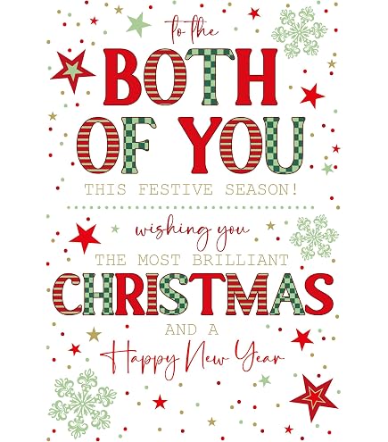 Weihnachtskarte 'Festive Greetings To Both Of You' Mit Teddy-Design, 23x15 Cm
