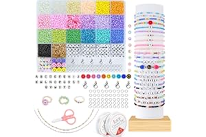 Perline per Braccialetti Collana Set - FOREDOO 8263pcs 3mm Perline per Bigiotteria fai da te Kit, Mini perline con Lettere, 20 colori set perline per gioielli fai da te bambini