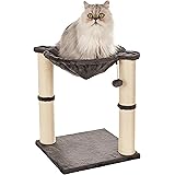 Amazon Basics - Albero per gatti con amaca e palo tiragraffi, 40,6 x 50,8 x 40,6 cm, grigio