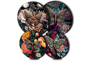 Walarky Butterfly Runde Metall-Herdabdeckungen 4-teilig Herdplatten Herdabdeckungen für Elektroherde Top-Brenner Gas-Serie Ofenschutz Küchenutensilien Zubehör moderne Kochplatte Küchendekoration