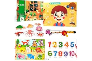 Tangdudu Quiet Book Montessori 1 2 3 4 5 Ans, Busy Book, Jeux de Correspondance, Malette Montessori Motricité Fine, Jouets d'Activité et de Développement, Cadeau Jouet Enfant Garçon Fille Anniversaire