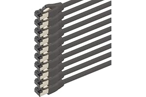 1aTTack.de 0,5m Cat 8 Netzwerkkabel CAT8 Kabel Schwarz - 10 Stück Cat.8 Lan 2000 Mhz 40 Gbit s 40GBase-T Poe+ Patchkabel Ethernetkabel LSZH - 10 x 0,5 Meter Schwarz