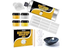 YUMCRAFT Kintsugi Reparaturset, Kunstharz, Kintsugi-Set 50 ml, Töpferei-Reparaturset, spülmaschinenfest, Lebensmittelsicherheit, Bio-Goldkleber für die Reparatur von Keramik, Glas, Schüssel, Jade, Skulptur,