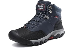 AX BOXING Stivali Inverno Uomo Caldo Pelliccia Fodera Scarpe Uomo Invernali Antiscivolo Scarponi Trekking Stivaletti Neve 41-46 EU