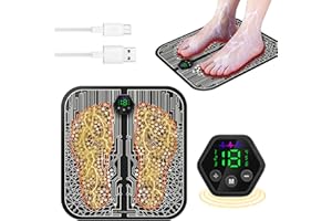 LOVCOYO Nuovo Massaggiatore per piedi EMS, 8 modalità e 19 frequenze regolabili- Massaggiatore elettrico USB per piedi offre impulsi stimolanti più lunghi per favorire la circolazione sanguigna e alleviare il