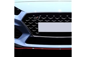 ‎PRINTATTACK P043 | Kühlergrill Emblem Cover N-Performance Kühlergrill 2er-Set Aufkleber | Oracal | Car Styling | Dekorset V3 (Schwarz Glanz/Carbon/Rot)