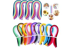 Syzopq Quilling Strips,Quilling Paper Set Total 1940 Strips (9 Kinds Gradient Colors 900 Strips and 26 Colors 4 Kinds of Width Paper 3/5/7/10mm 1040 Strips)