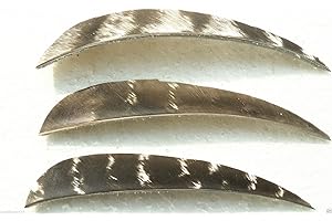 E5E10 Natural Feather Archery Fletches, 5" Arrow Fletching Right Wing Parabolic for Wood Arrow, Fiberglass Arrow Hunting, Carbon Arrows and DIY Target Arrow, 30Pcs