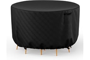 BROSYDA Funda Exterior Muebles Jardin Redonda 190φx80cm, 600D Funda Sofa Exterior Impermeables con Salida de aire, Impermeables, Resistentes al Desgarro, Funda para Sofá de Esquina