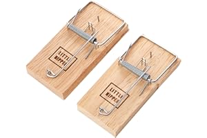 Pest-Stop Little Nipper Mouse Trap | Wooden Traps for Indoors | Durable Reusable Snap Traps | Mice Trap for Rodent Control - Mousetraps for Home and Office - Pack of 2