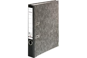 Falken Recycling segregator marmurkowy A4 wąski 5 cm czarny grzbiet. Wyprodukowano w Niemczech. Segregator biurowy Segregator dźwigniowy Segregator z mechanizmem Certyfikat Błękitny Anioł